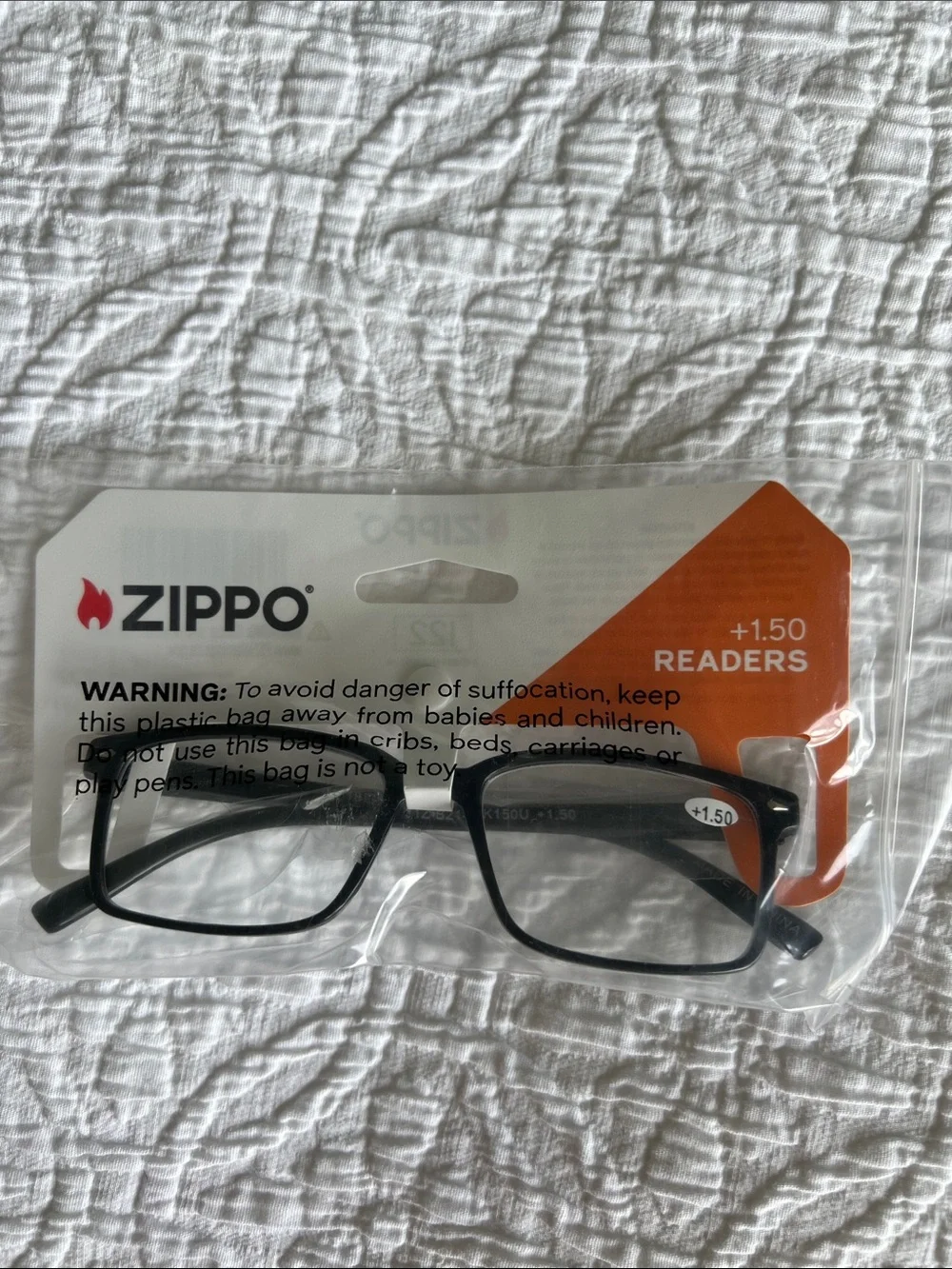 Zippo Black +1.50 Reading Glasses Unisex